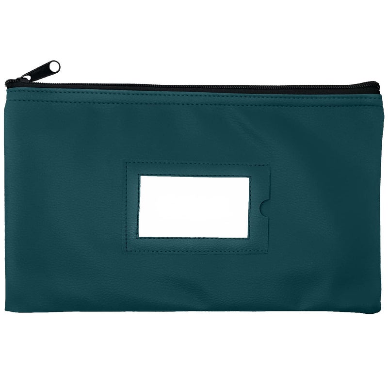 GIDABRAND Money Bank Deposit Bag with Zipper | 11x6 inch | Green | Durable Leatherette Money Cash Coin Check Wallet Pouch for Men & Women with Framed ID Window and Blank Card | by GIDABRAND (5) - Image 1